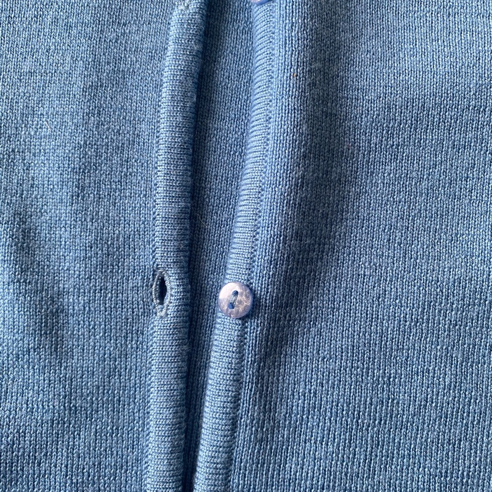 Women’s Large Wool Pendleton Blue Button Cardigan - image 5